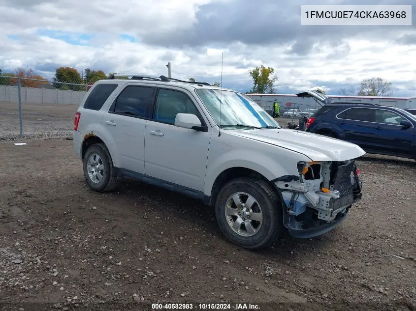 2012 Ford Escape Limited VIN: 1FMCU0E74CKA63968 Lot: 40582983