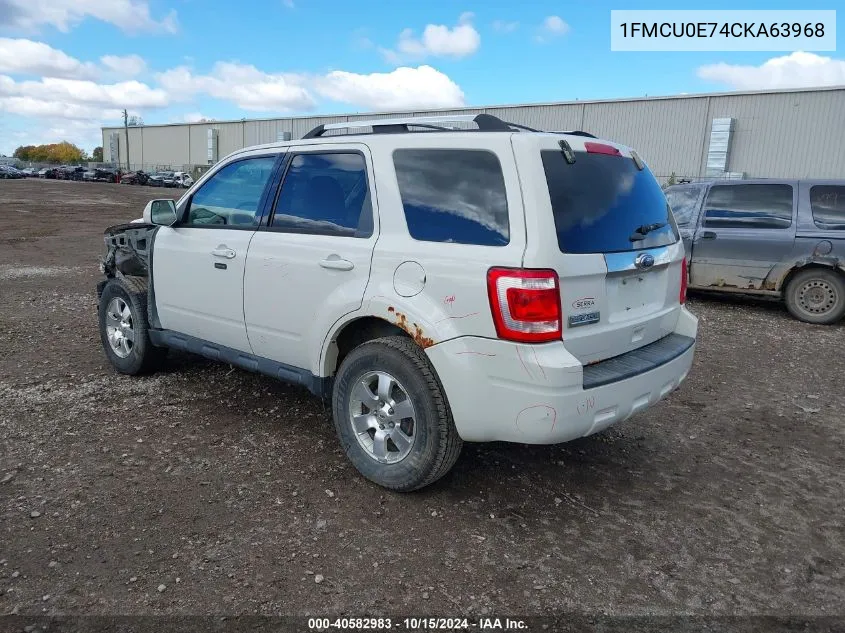 2012 Ford Escape Limited VIN: 1FMCU0E74CKA63968 Lot: 40582983