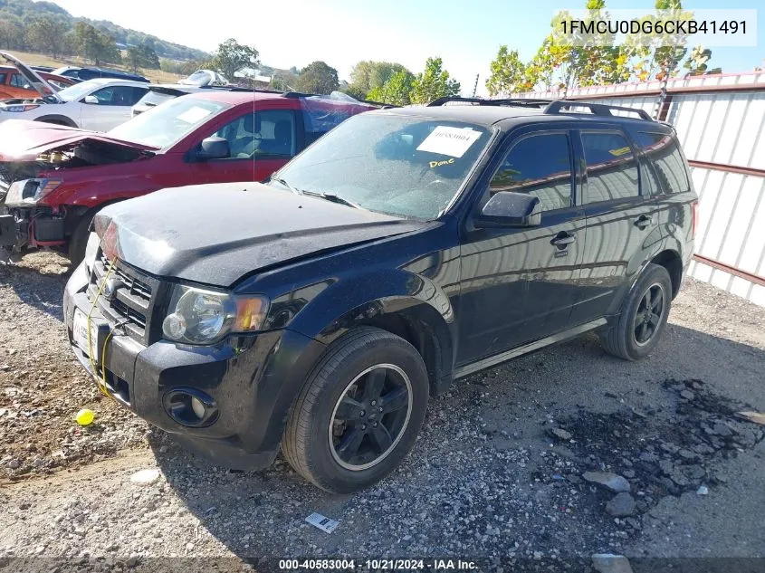 2012 Ford Escape Xlt VIN: 1FMCU0DG6CKB41491 Lot: 40583004