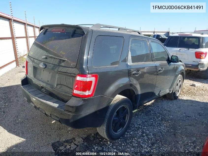 2012 Ford Escape Xlt VIN: 1FMCU0DG6CKB41491 Lot: 40583004