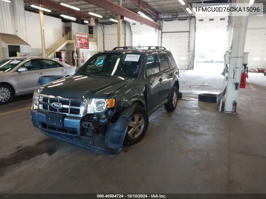 2012 Ford Escape Xlt VIN: 1FMCU0D76CKA15096 Lot: 40584724