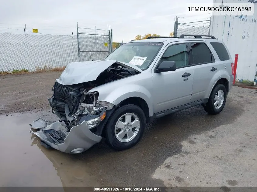 2012 Ford Escape Xlt VIN: 1FMCU9DG6CKC46598 Lot: 40591926