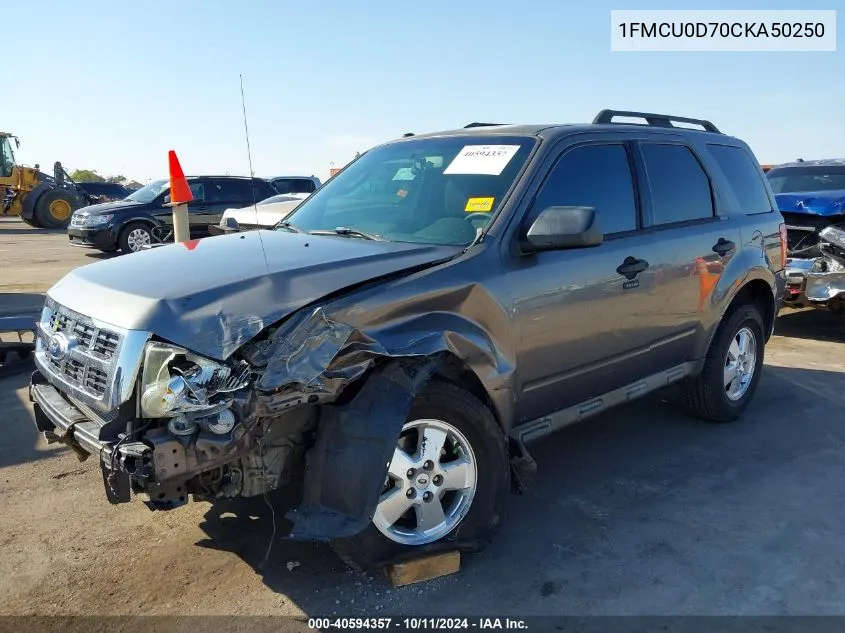 2012 Ford Escape Xlt VIN: 1FMCU0D70CKA50250 Lot: 40594357