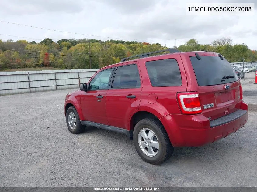 2012 Ford Escape Xlt VIN: 1FMCU0DG5CKC47088 Lot: 40594484