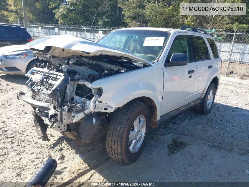 2012 Ford Escape Xlt VIN: 1FMCU0D76CKC75210 Lot: 40595037