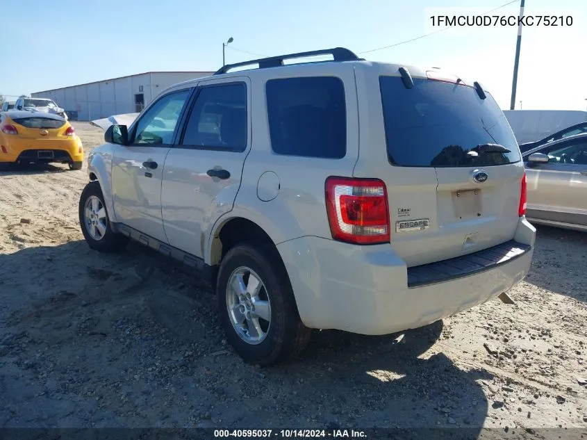 2012 Ford Escape Xlt VIN: 1FMCU0D76CKC75210 Lot: 40595037