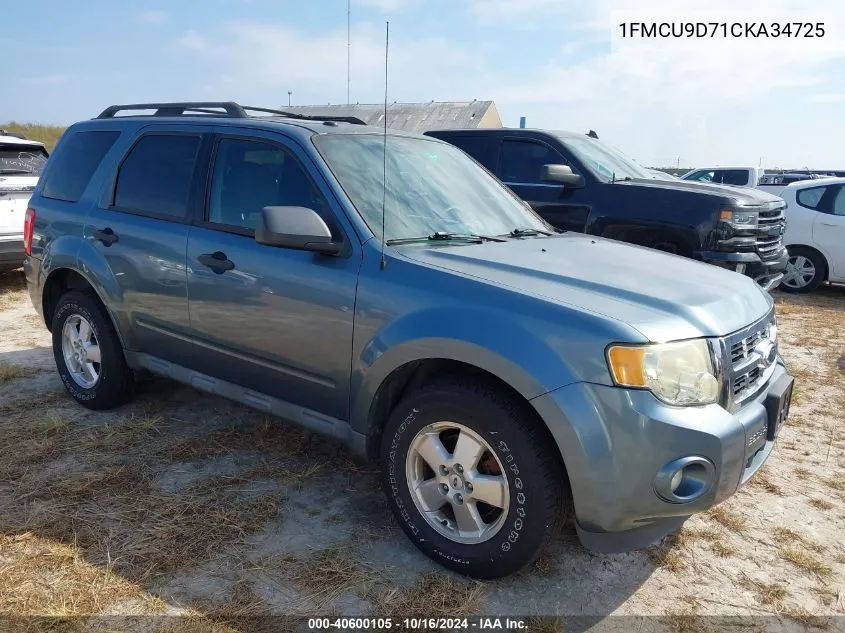 2012 Ford Escape Xlt VIN: 1FMCU9D71CKA34725 Lot: 40600105