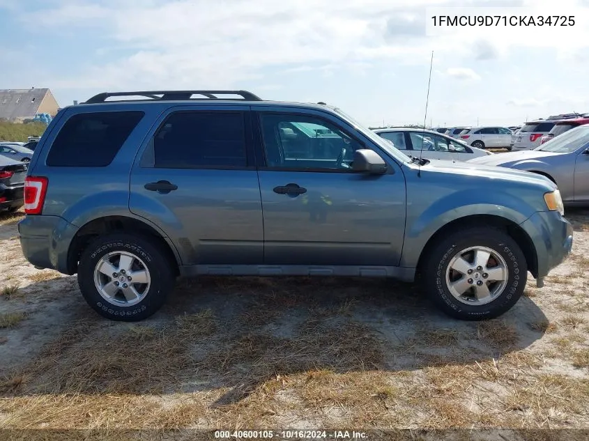 2012 Ford Escape Xlt VIN: 1FMCU9D71CKA34725 Lot: 40600105