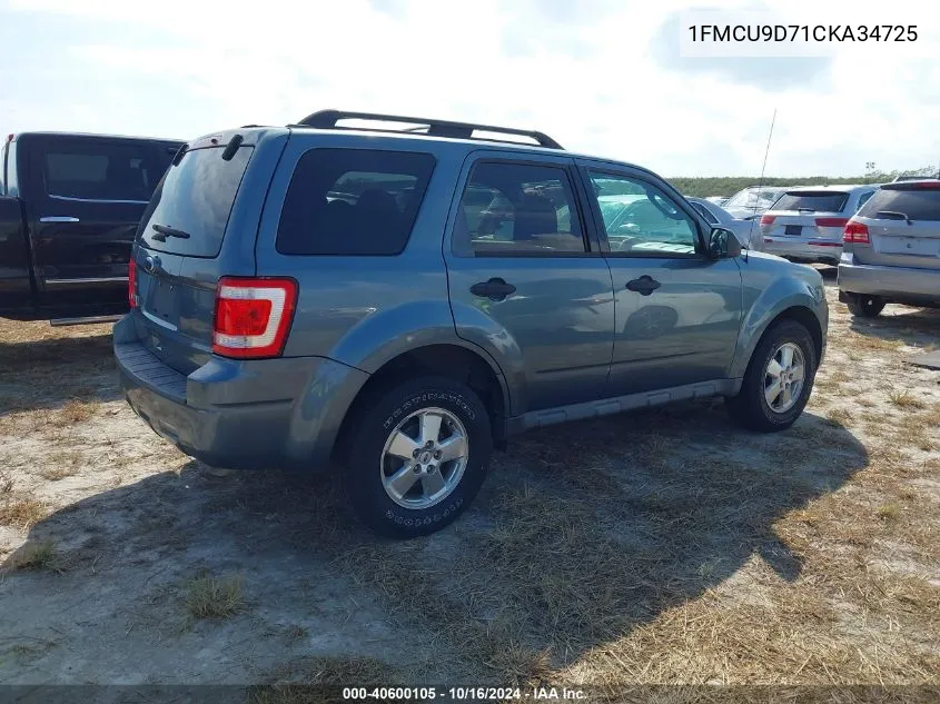 2012 Ford Escape Xlt VIN: 1FMCU9D71CKA34725 Lot: 40600105