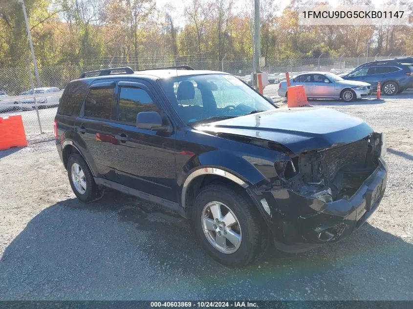 2012 Ford Escape Xlt VIN: 1FMCU9DG5CKB01147 Lot: 40603869