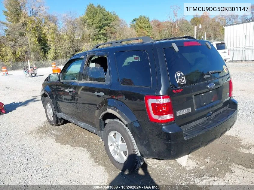 2012 Ford Escape Xlt VIN: 1FMCU9DG5CKB01147 Lot: 40603869