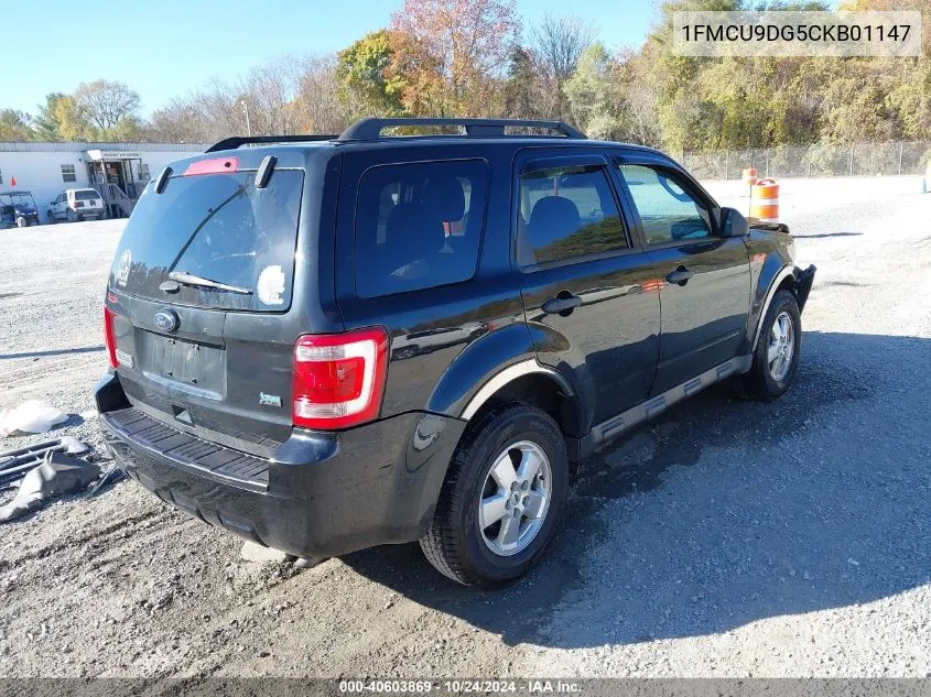 2012 Ford Escape Xlt VIN: 1FMCU9DG5CKB01147 Lot: 40603869