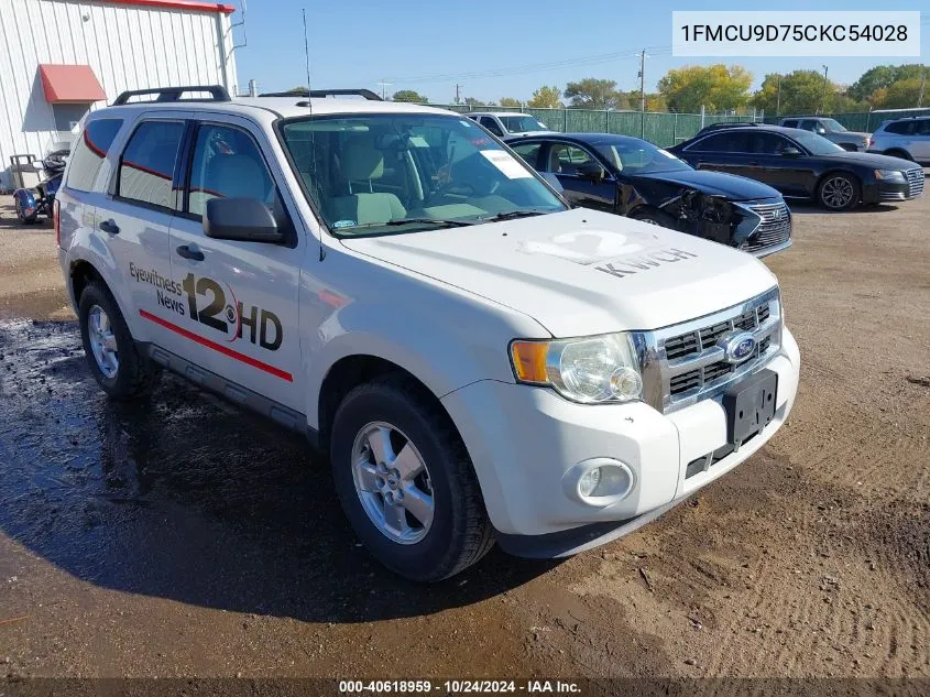 2012 Ford Escape Xlt VIN: 1FMCU9D75CKC54028 Lot: 40618959