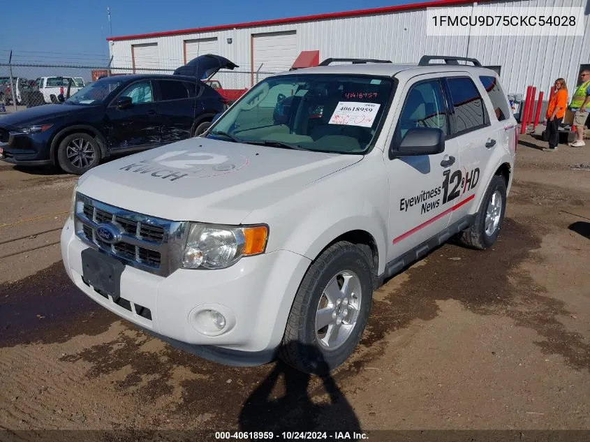 2012 Ford Escape Xlt VIN: 1FMCU9D75CKC54028 Lot: 40618959