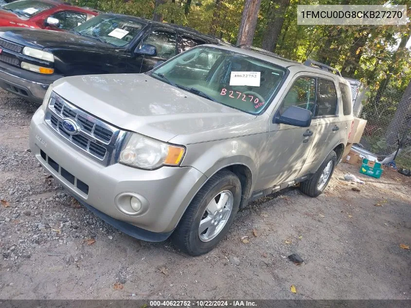 2012 Ford Escape Xlt VIN: 1FMCU0DG8CKB27270 Lot: 40622752