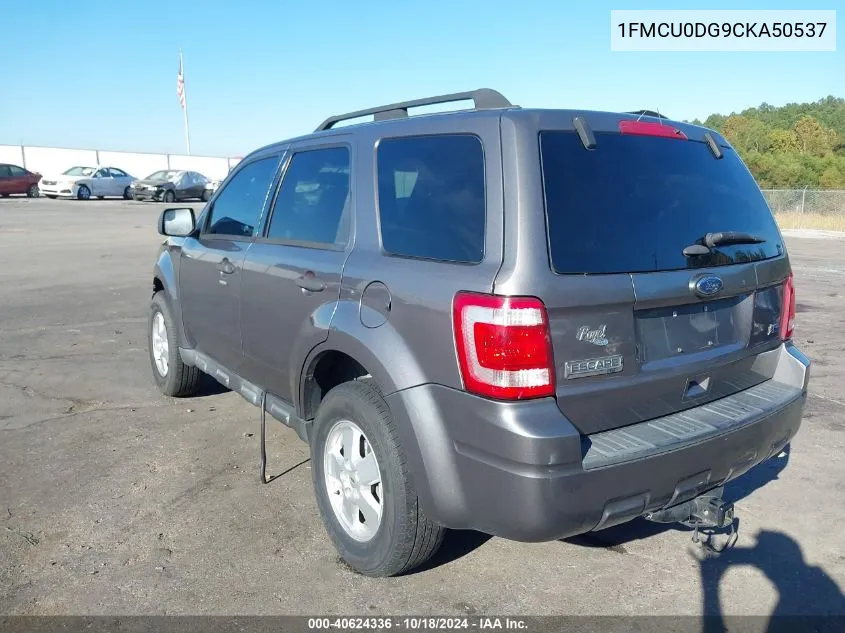 2012 Ford Escape Xlt VIN: 1FMCU0DG9CKA50537 Lot: 40624336