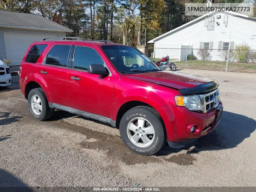 2012 Ford Escape Xlt VIN: 1FMCU0D75CKA27773 Lot: 40636392