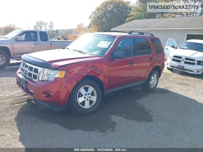 2012 Ford Escape Xlt VIN: 1FMCU0D75CKA27773 Lot: 40636392