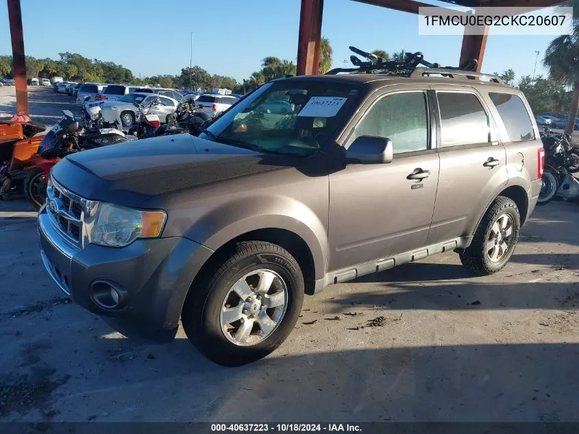 2012 Ford Escape Limited VIN: 1FMCU0EG2CKC20607 Lot: 40637223