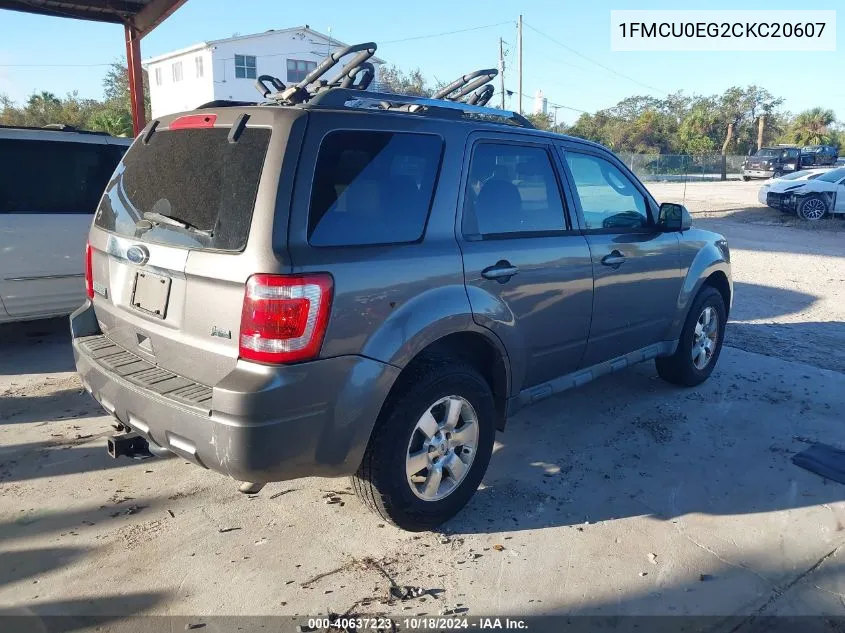 2012 Ford Escape Limited VIN: 1FMCU0EG2CKC20607 Lot: 40637223