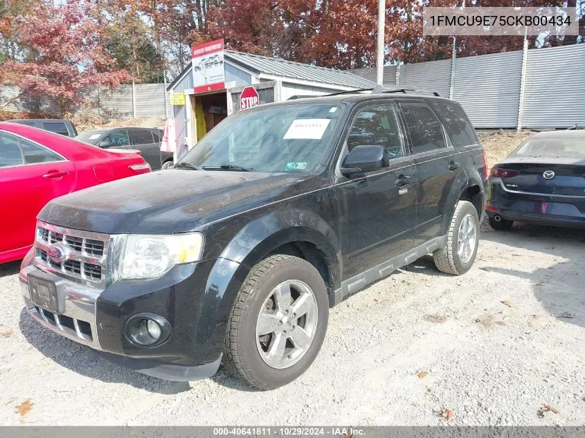 2012 Ford Escape Limited VIN: 1FMCU9E75CKB00434 Lot: 40641811