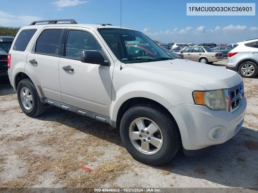 2012 Ford Escape Xlt VIN: 1FMCU0DG3CKC36901 Lot: 40646803