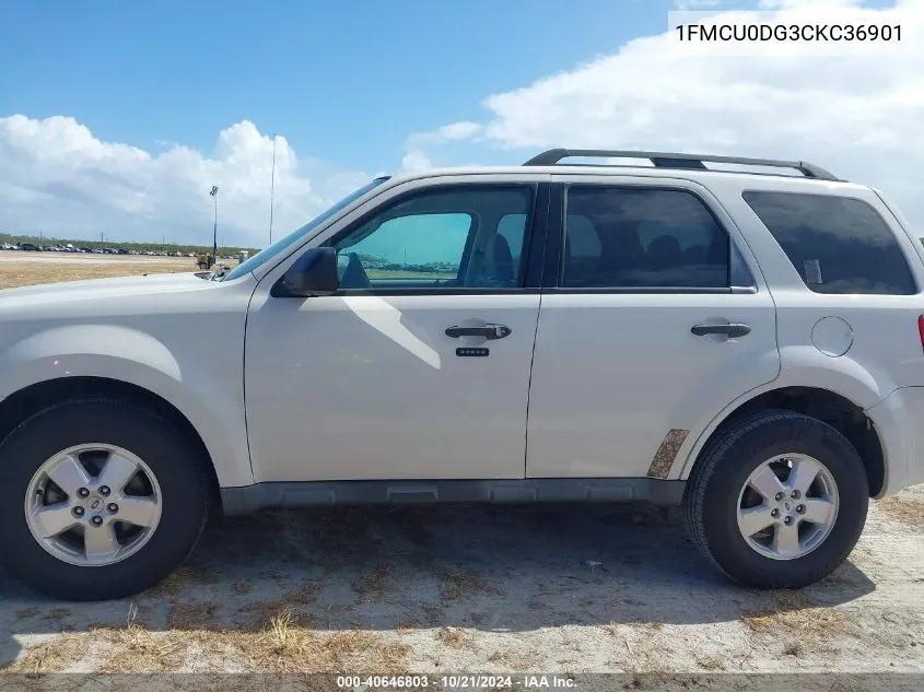 2012 Ford Escape Xlt VIN: 1FMCU0DG3CKC36901 Lot: 40646803