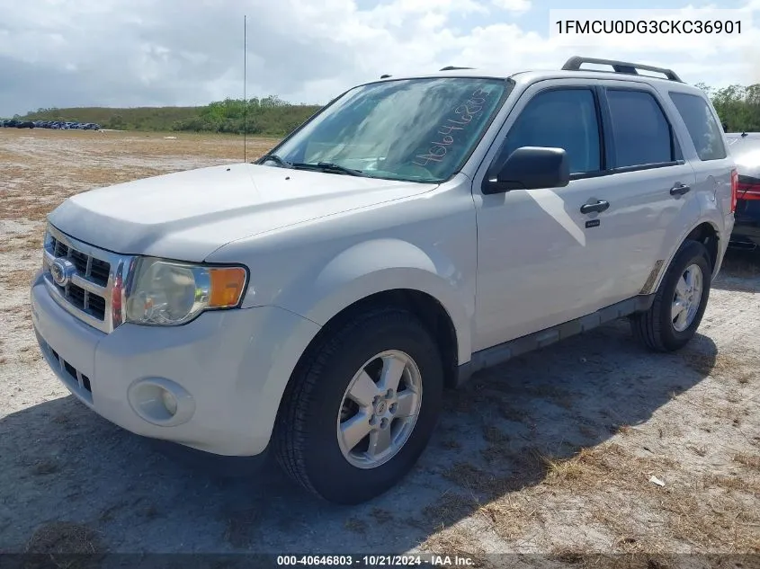 2012 Ford Escape Xlt VIN: 1FMCU0DG3CKC36901 Lot: 40646803