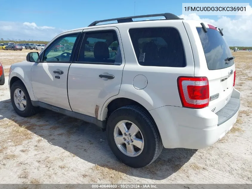 2012 Ford Escape Xlt VIN: 1FMCU0DG3CKC36901 Lot: 40646803