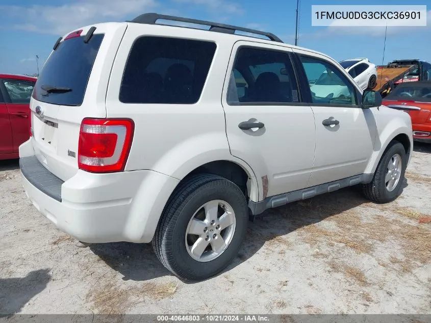 2012 Ford Escape Xlt VIN: 1FMCU0DG3CKC36901 Lot: 40646803