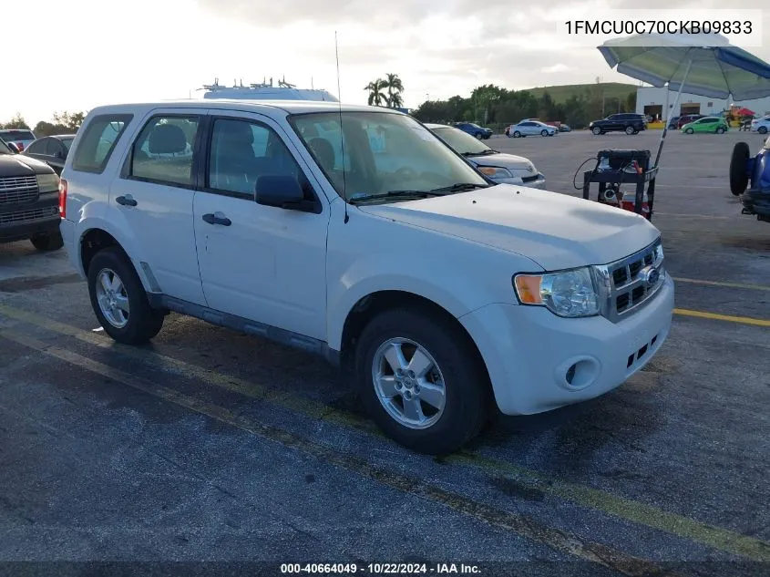 2012 Ford Escape Xls VIN: 1FMCU0C70CKB09833 Lot: 40664049