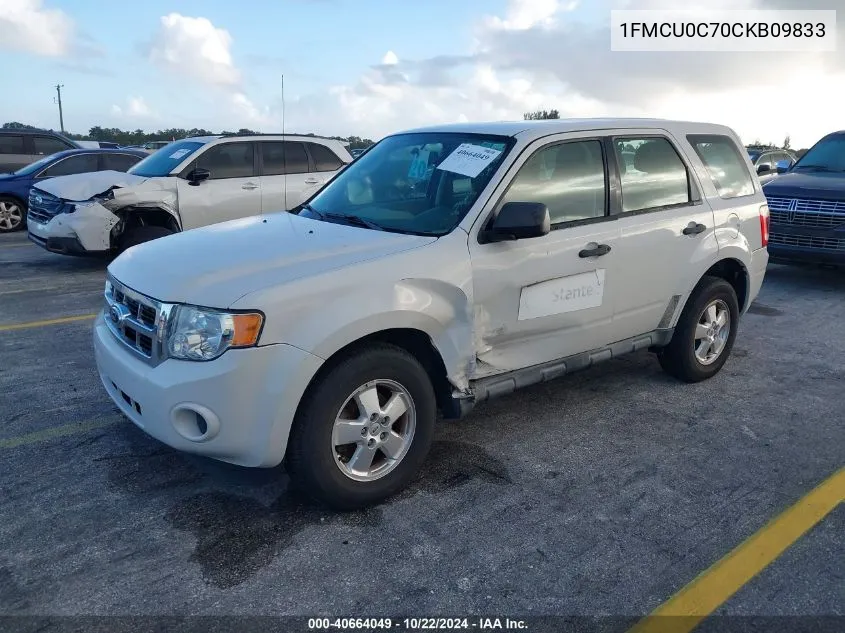 2012 Ford Escape Xls VIN: 1FMCU0C70CKB09833 Lot: 40664049