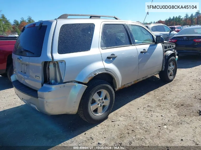 2012 Ford Escape Xlt VIN: 1FMCU0DG8CKA45104 Lot: 40668727