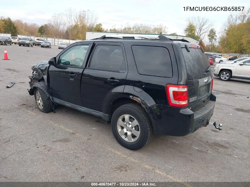 2012 Ford Escape Limited VIN: 1FMCU9EG6CKB65857 Lot: 40670477