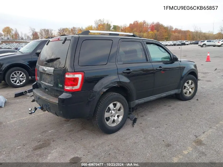 2012 Ford Escape Limited VIN: 1FMCU9EG6CKB65857 Lot: 40670477