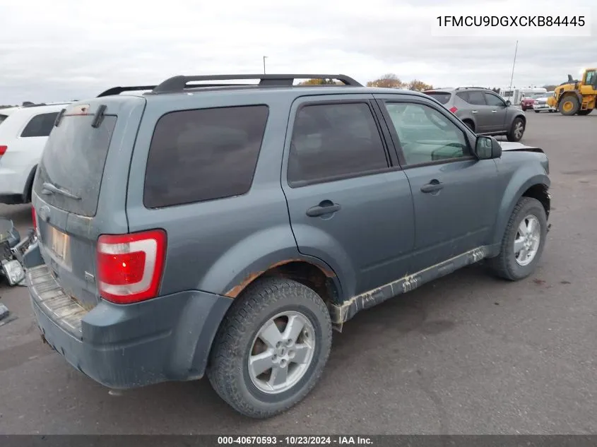 2012 Ford Escape Xlt VIN: 1FMCU9DGXCKB84445 Lot: 40670593