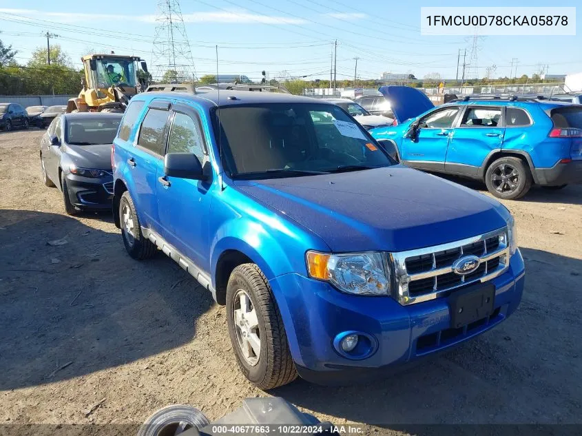 2012 Ford Escape Xlt VIN: 1FMCU0D78CKA05878 Lot: 40677663