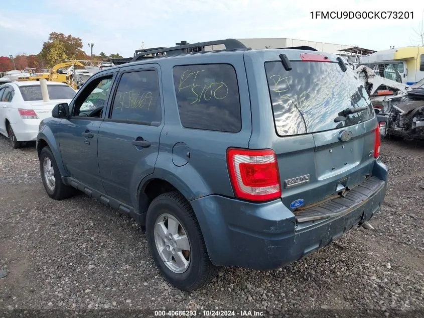 2012 Ford Escape Xlt VIN: 1FMCU9DG0CKC73201 Lot: 40686293