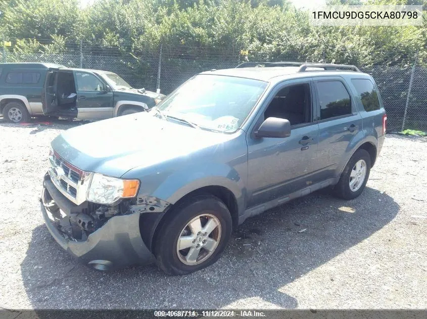 2012 Ford Escape Xlt VIN: 1FMCU9DG5CKA80798 Lot: 40687714