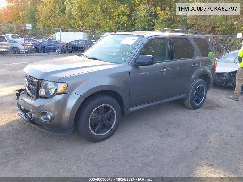 2012 Ford Escape Xlt VIN: 1FMCU0D77CKA62797 Lot: 40690648