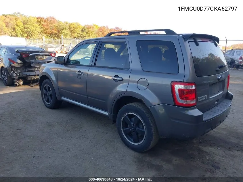 2012 Ford Escape Xlt VIN: 1FMCU0D77CKA62797 Lot: 40690648