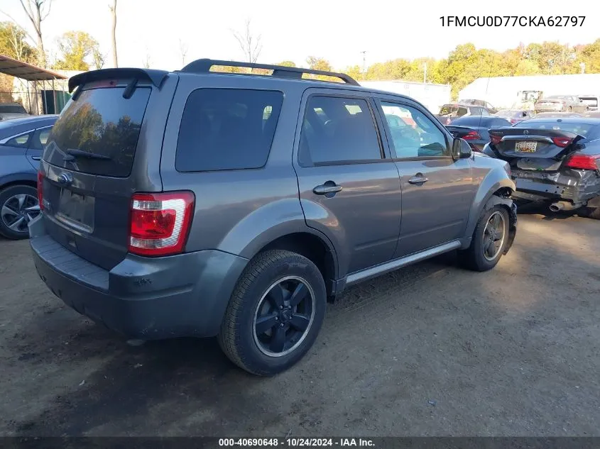 2012 Ford Escape Xlt VIN: 1FMCU0D77CKA62797 Lot: 40690648