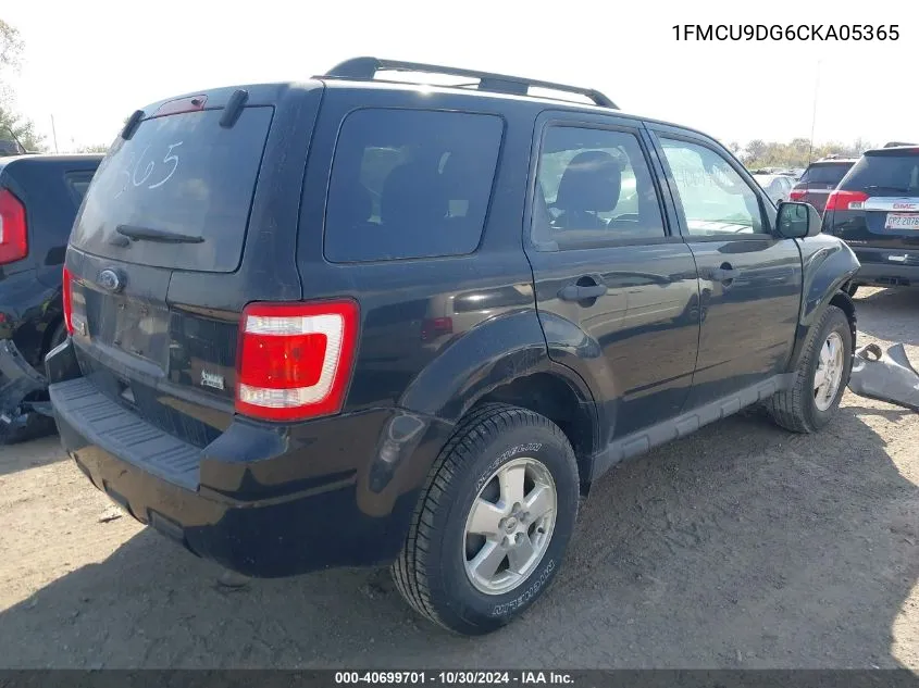 2012 Ford Escape Xlt VIN: 1FMCU9DG6CKA05365 Lot: 40699701