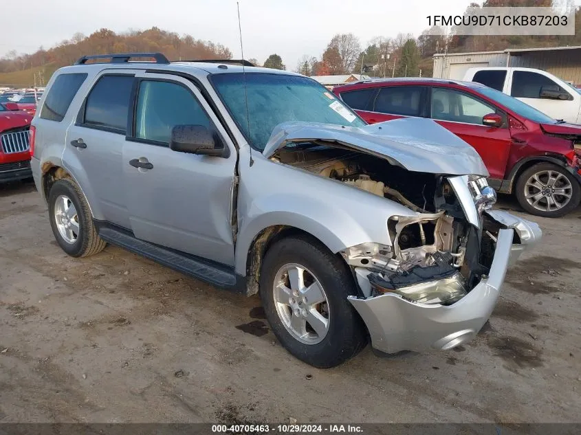 2012 Ford Escape Xlt VIN: 1FMCU9D71CKB87203 Lot: 40705463