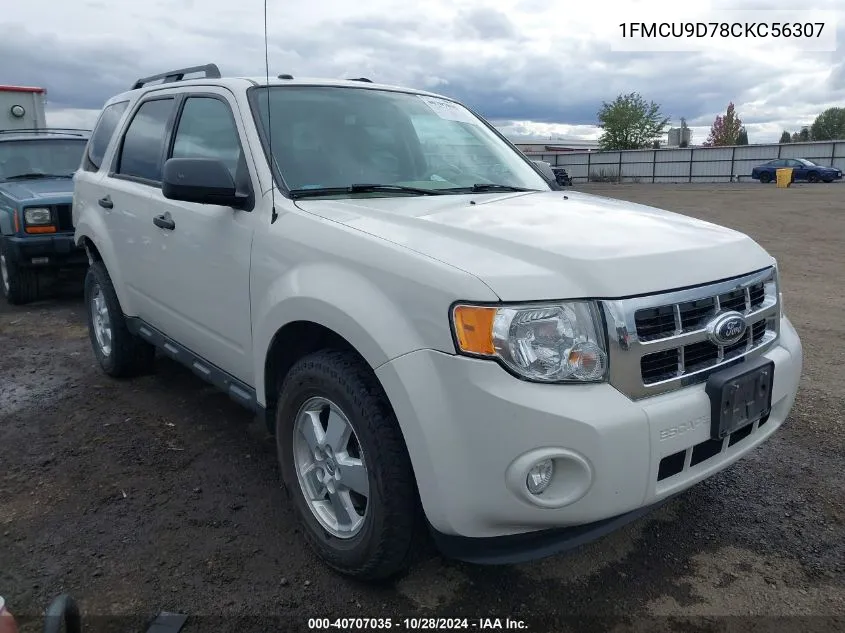 2012 Ford Escape Xlt VIN: 1FMCU9D78CKC56307 Lot: 40707035