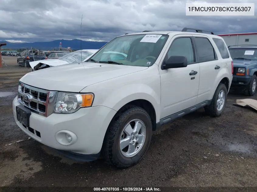 2012 Ford Escape Xlt VIN: 1FMCU9D78CKC56307 Lot: 40707035