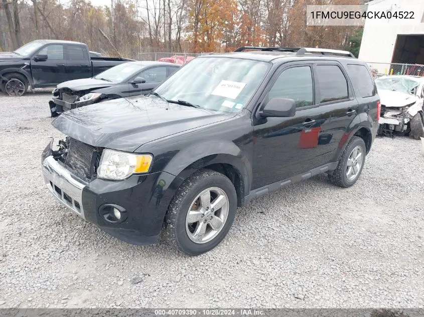 1FMCU9EG4CKA04522 2012 Ford Escape Limited