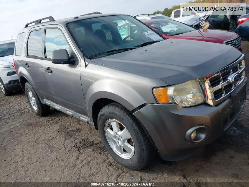 2012 Ford Escape Xlt VIN: 1FMCU9D79CKA78374 Lot: 40716216