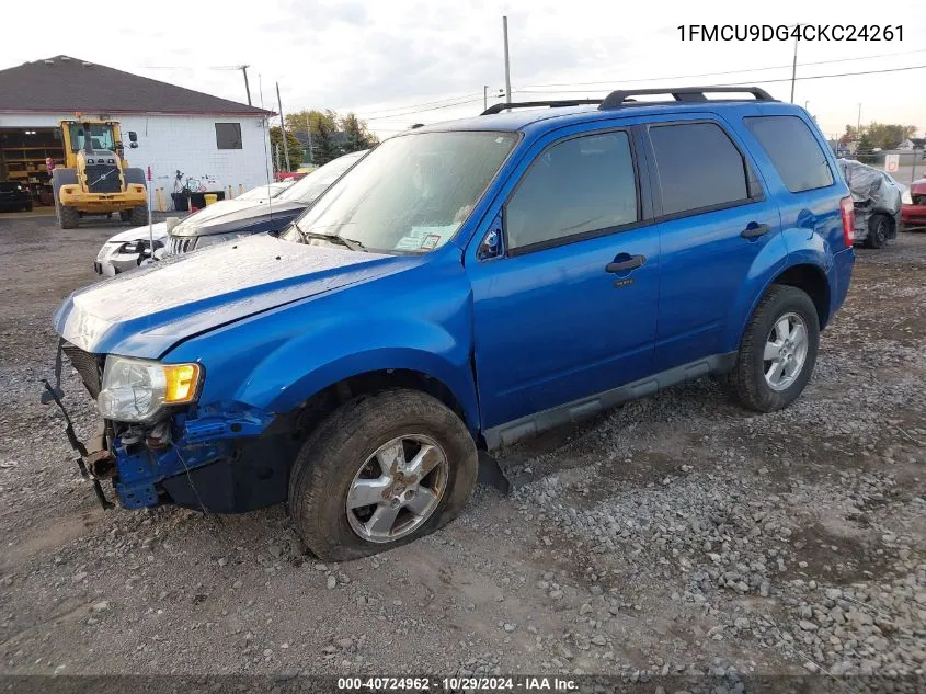 2012 Ford Escape Xlt VIN: 1FMCU9DG4CKC24261 Lot: 40724962