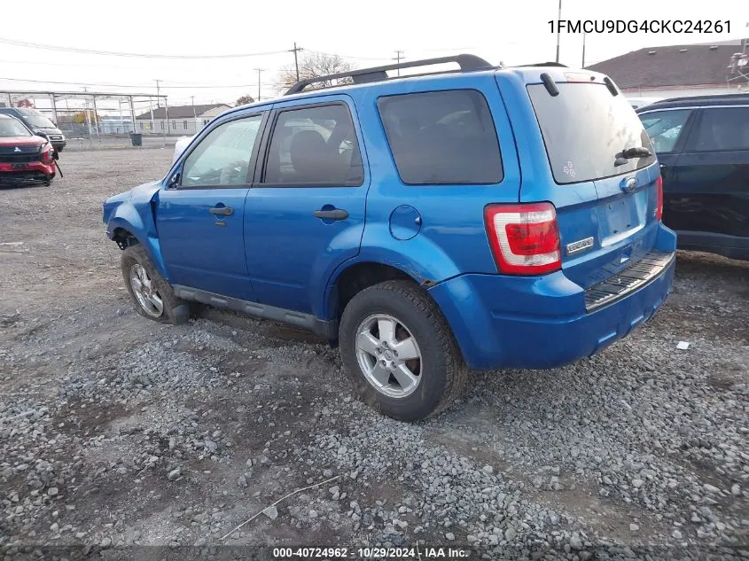 2012 Ford Escape Xlt VIN: 1FMCU9DG4CKC24261 Lot: 40724962